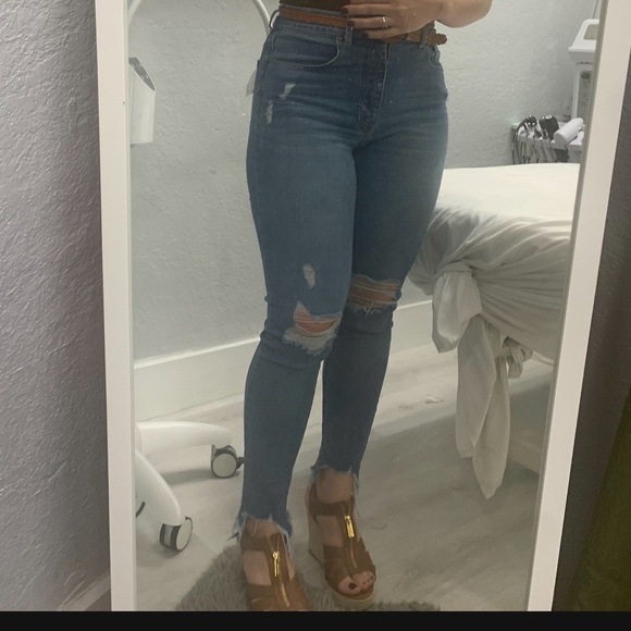 Forever 21 Blue Skinny Distressed Jeans - Picture 8 of 8